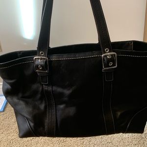 Coach Black leather Diaper Bag